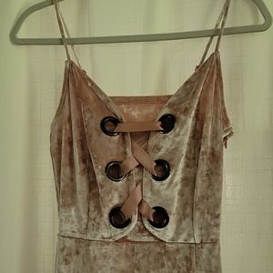 NWOT Project Runway XS slip dress, pink velvet